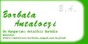 borbala antaloczi business card